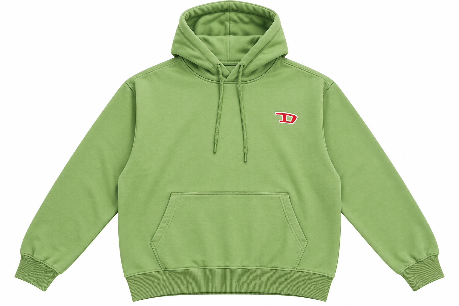 Sage Green Hoodie with D Emblem