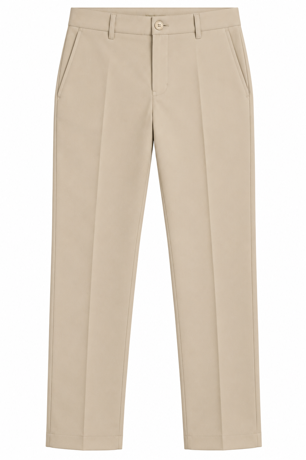 Beige Tailored Trousers on White