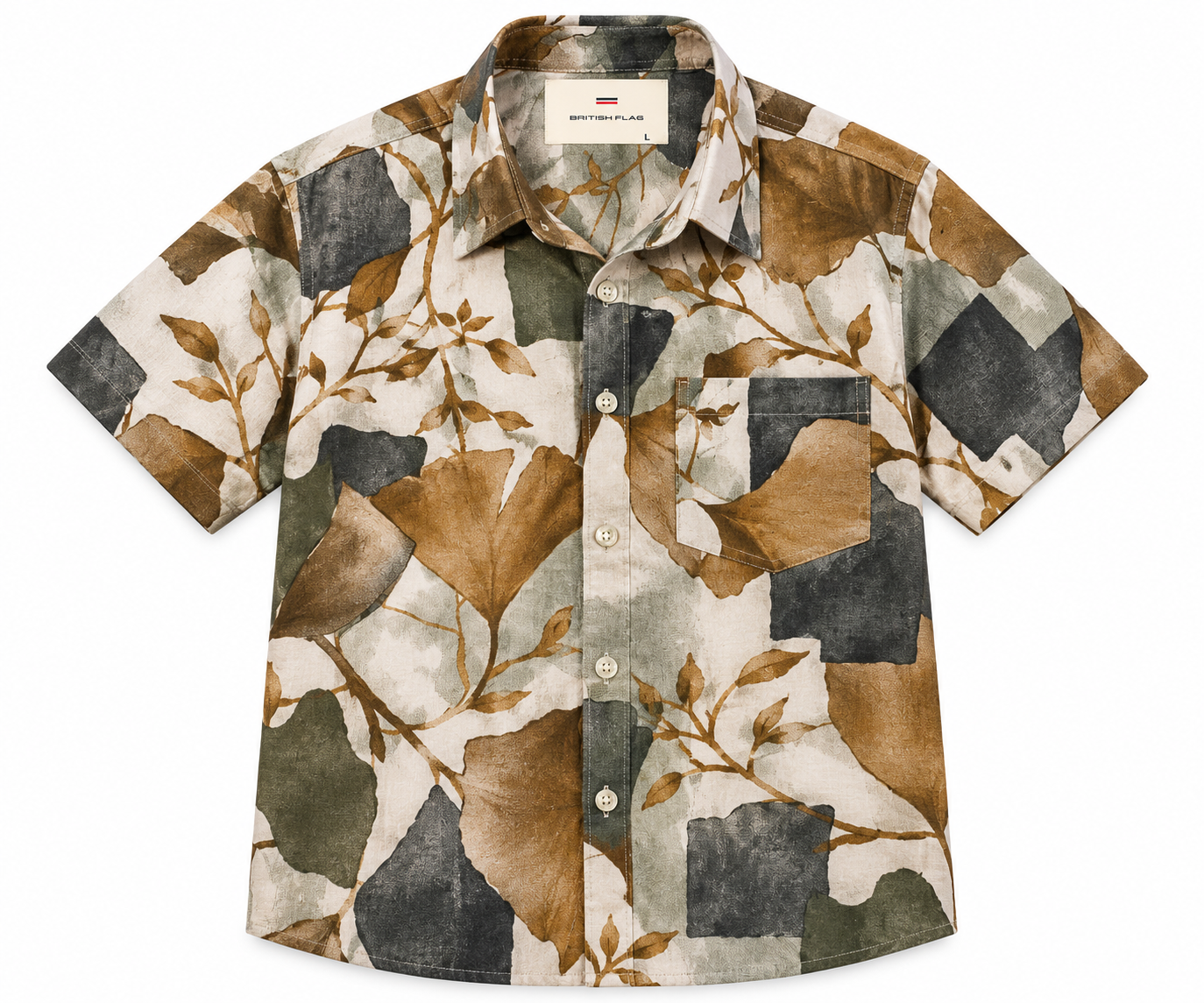 Botanical Camouflage Linen Shirt