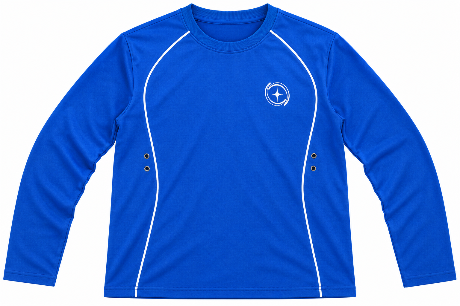 Royal Blue Piped Athletic Shirt